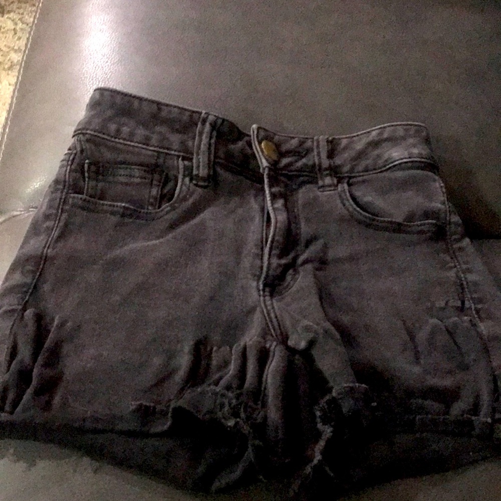 American Eagle black jean shorts